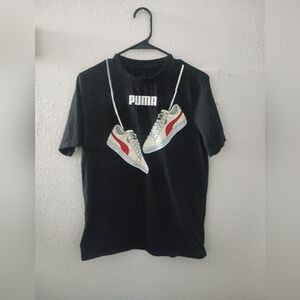 Puma Black T-Shirt with Sneakers Graphic